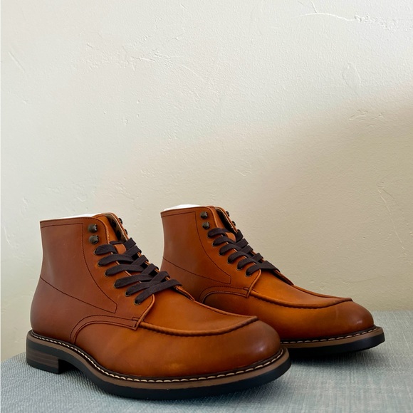 NWT! Banana Republic Men’s Heritage Moc Toe Boot Shoes Brown Leather Sz … - Picture 7 of 9